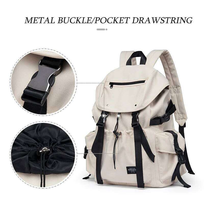 Oxford Men's Backpack 15.6 inch Laptop Fashion Personalized Waterproof Travel Outdoor Drawstring School Teenage Lightweight Bag