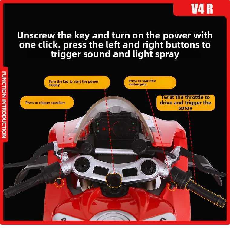 Simulation Alloy 1 6 Ducati V4S Racing Motorcycle Model Diecast Alloy Motorbike Toy Collection Miniature Car Home Decor W250702