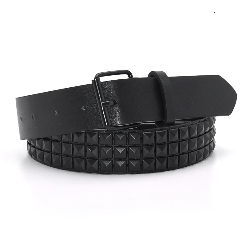 Pyramid Fashion Rivet Belt Men Womens Studded Belt Punk Rock With Pin Buckle Drop Black 250630
