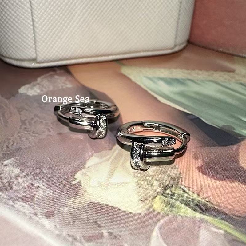 S925 Sterling Silver Nail Earrings For Women Ladies' Jewelry Earrings Super Shiny Layered Studs Design High-end Feel Simple Designer Earrings And