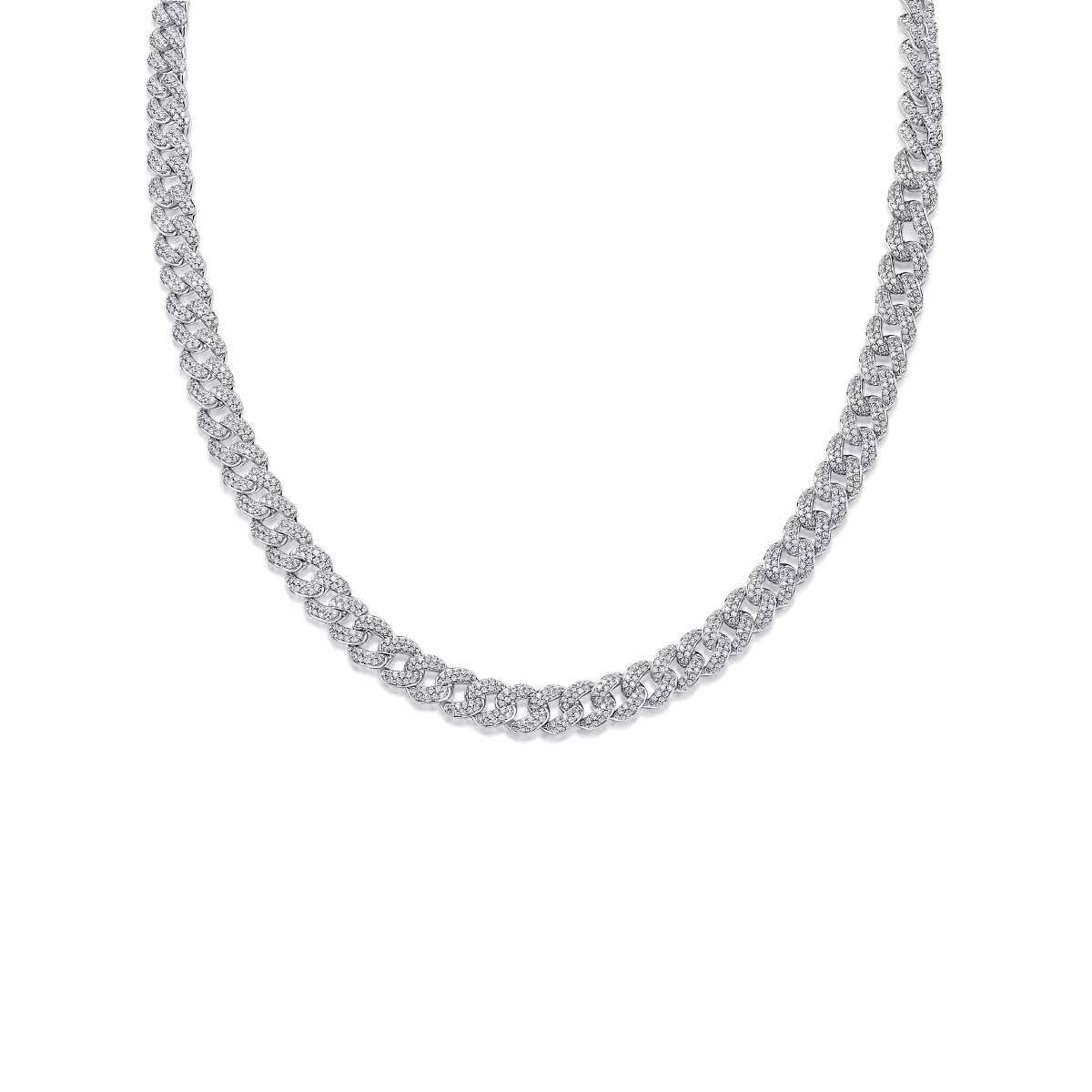 10mm Full Moissanite Cuban Link Necklace - GRA Certified Jewelry Wholesale - Classic Round Cut