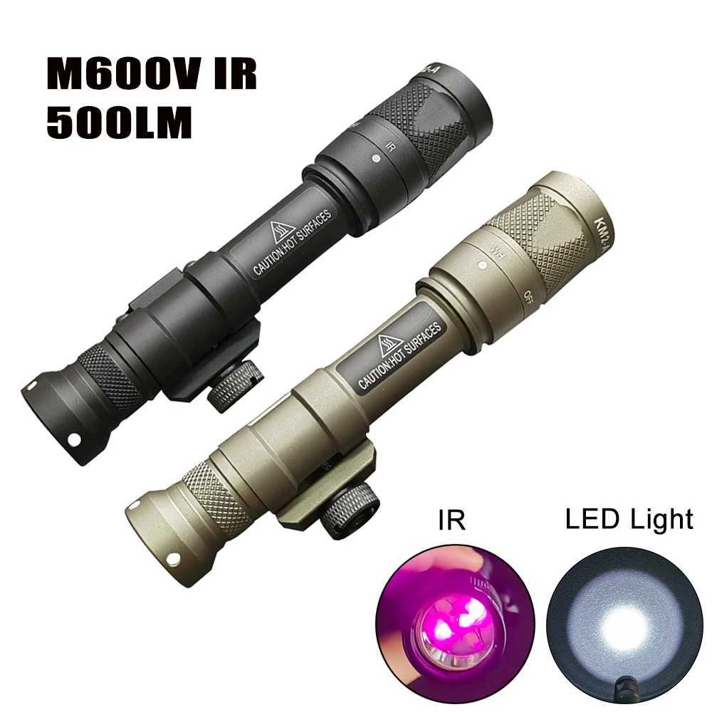 Hunting Airsoft Flashlight M600V IR White LED Tactical Light IR Output with 20mm Picatinny M-LOK Keymod Rail MountXJ250701