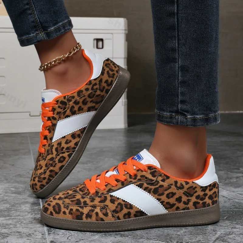Leopard Print Women Casual Sneakers Outdoor Classic Trainers Walking Sneakers Fi Lace Up N-Slip Casual Running Shoe XJ260702