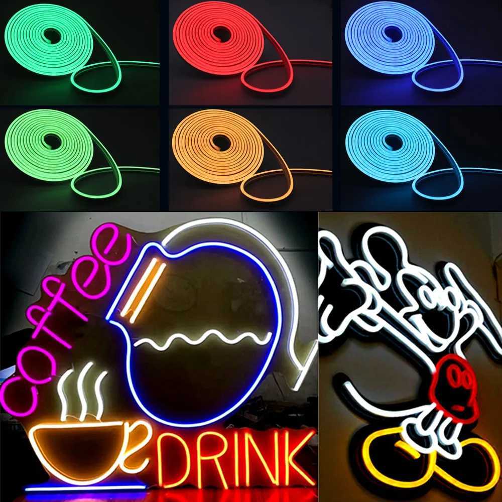 DC12V Neon LED Strip 120LEDs/M Flexible Rope Tube Neon Light Waterproof 1M 2M 3M 4M 5M For Home Decoration W250701