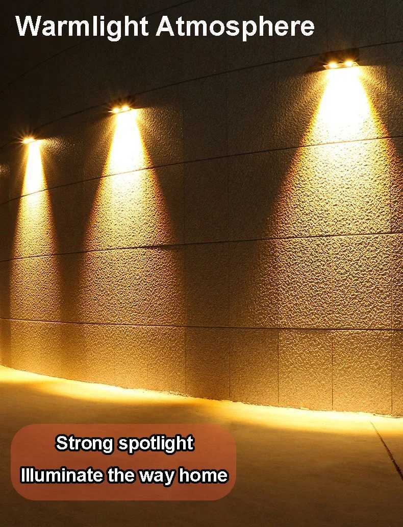 Solar Wall Light Outdoor Porch Lights Illumination Waterproof LED Lamp Bulb Automatic Lighting at Night for Garden Yard BalconyXJ250624