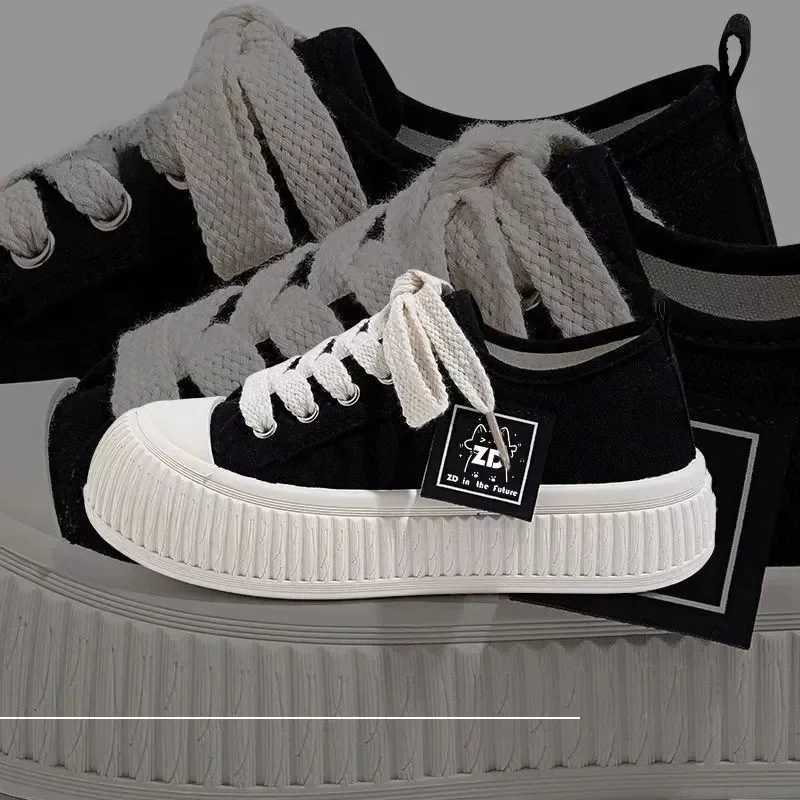 Sneakers Women Shoes for Woman Thick Soled Canvas Shoes 2025 New Trend Lady Breathable White Trainers Student Casual Board Shoes XJ260702
