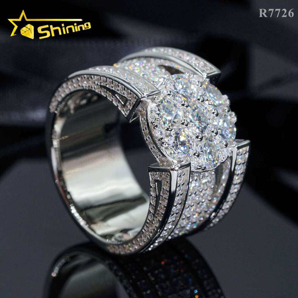 Jewelry Hip Hop Iced Out Pass Tester Dia Ring Moissanite Men