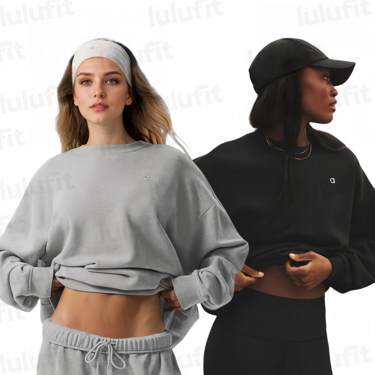2025 5A Yoga Sweatpants Relaxed-fit Fitness Sport Pants Laidback T-shirts Sweatshirts on Loose Sweatwear Casual Womens Sportswear Hoodies alosetly women clothes