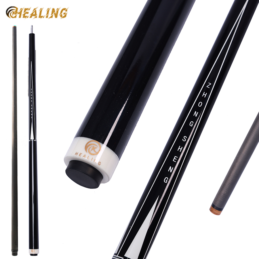 OKHEALING 1/2 Split Play Cue 12.4mm Pigskin Tip 58 inch Pool Cue T700 Carbon Fiber Billiard Cue Radial 3/8-8 Joint Weight Adjust 19~20oz Pool Cue Stic