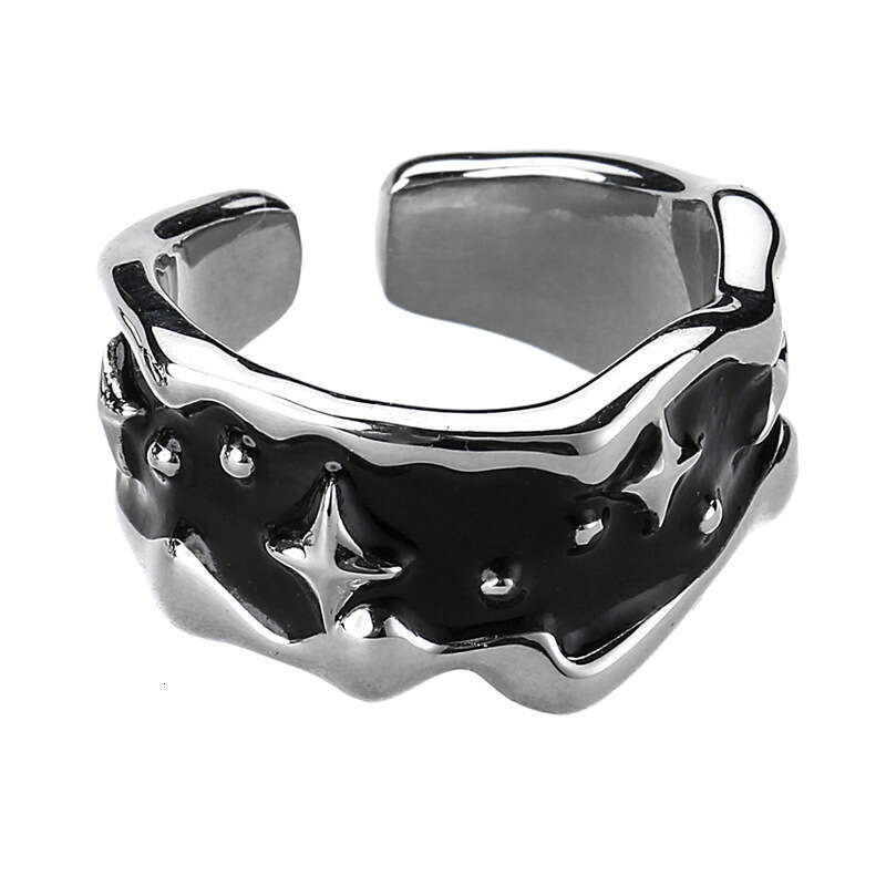 Dark Niche Starburst Unisex Fashion Light Luxury Neutral Style Index Finger Irregular Star Open Ring