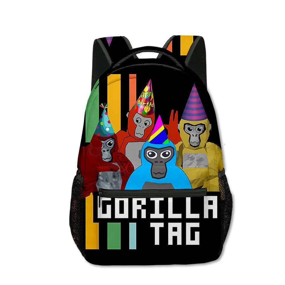 Novelty Cool Gorilla tag student Bookbag Notebook 3D Print Oxford Waterproof Boys/Girls Travel Backpacks