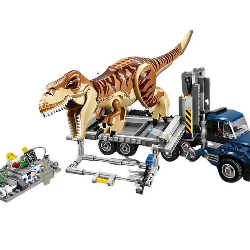 Compatible MOC Brick Sets Dinosaur Series Building Blocks T. rex Transport Car Truck MOC World Park Toys for Kids Gifts XJ250702