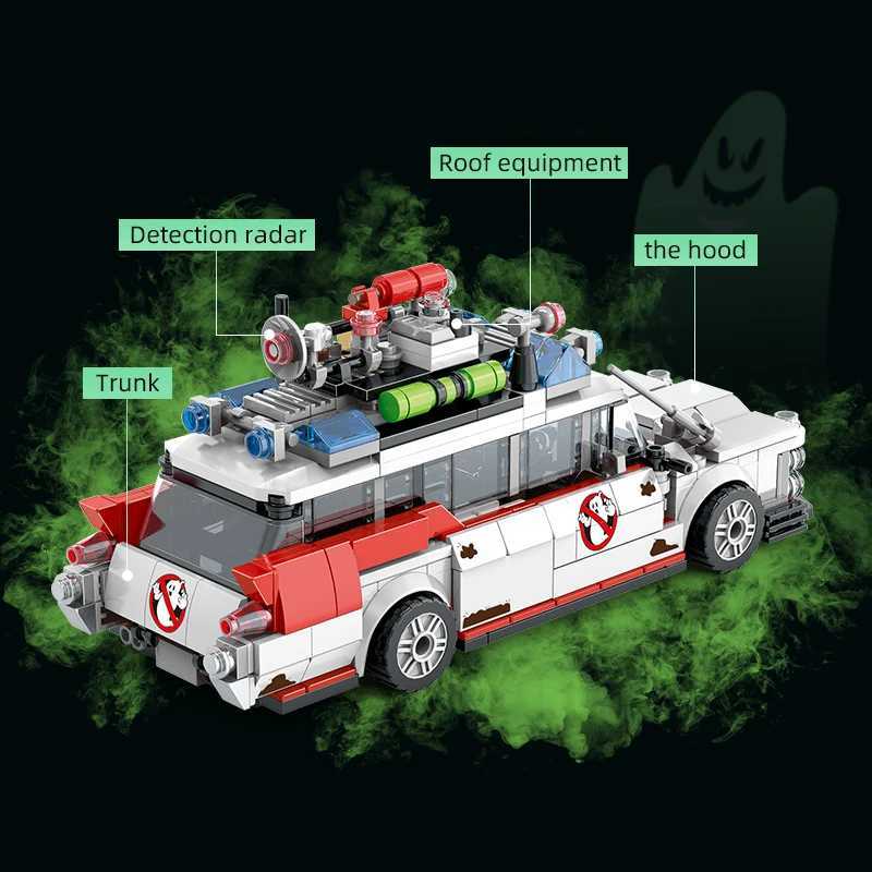 Creative Ghostbusters ECTO-1 Vehicle Technical Building Blocks Racing Car Model Car Assembly Bricks Toys for Kids Adult gifts Y250701