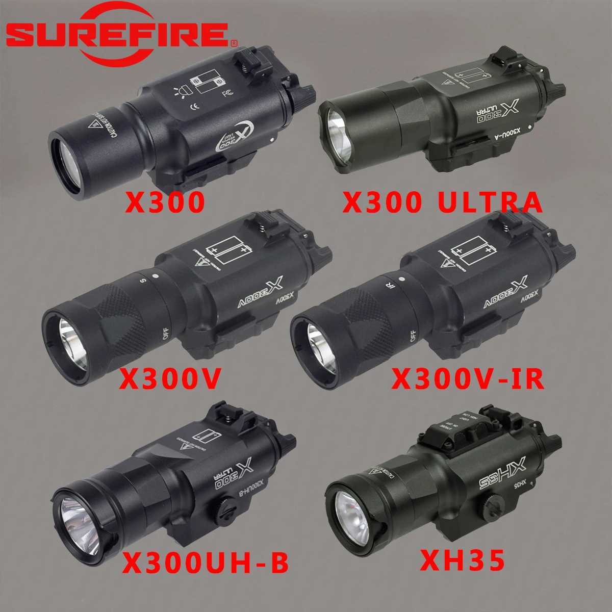 SureFire X300 X300U Ultra X300V XH35 X300UH-B Metal Pistol Gun LED Light Fit 20mm Rail Airsoft Weapons Flashlight Hunting Torch XJ250701