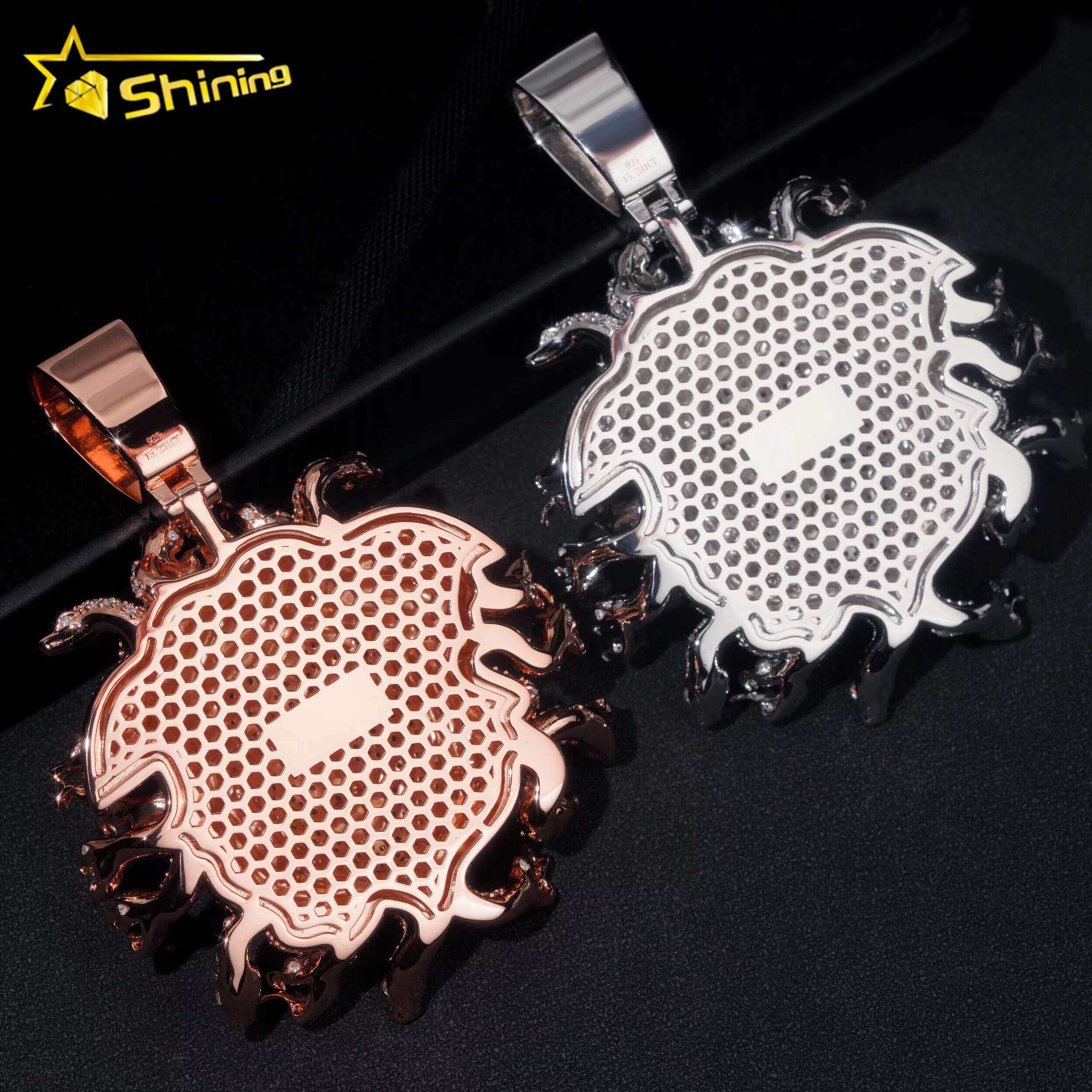 New Arrivals Medusa Pendant Hip Hop Fashion Vvs Moissanite Diamond Fully Iced Out Pendant Pass Diamonds Tester Fine Jewelry