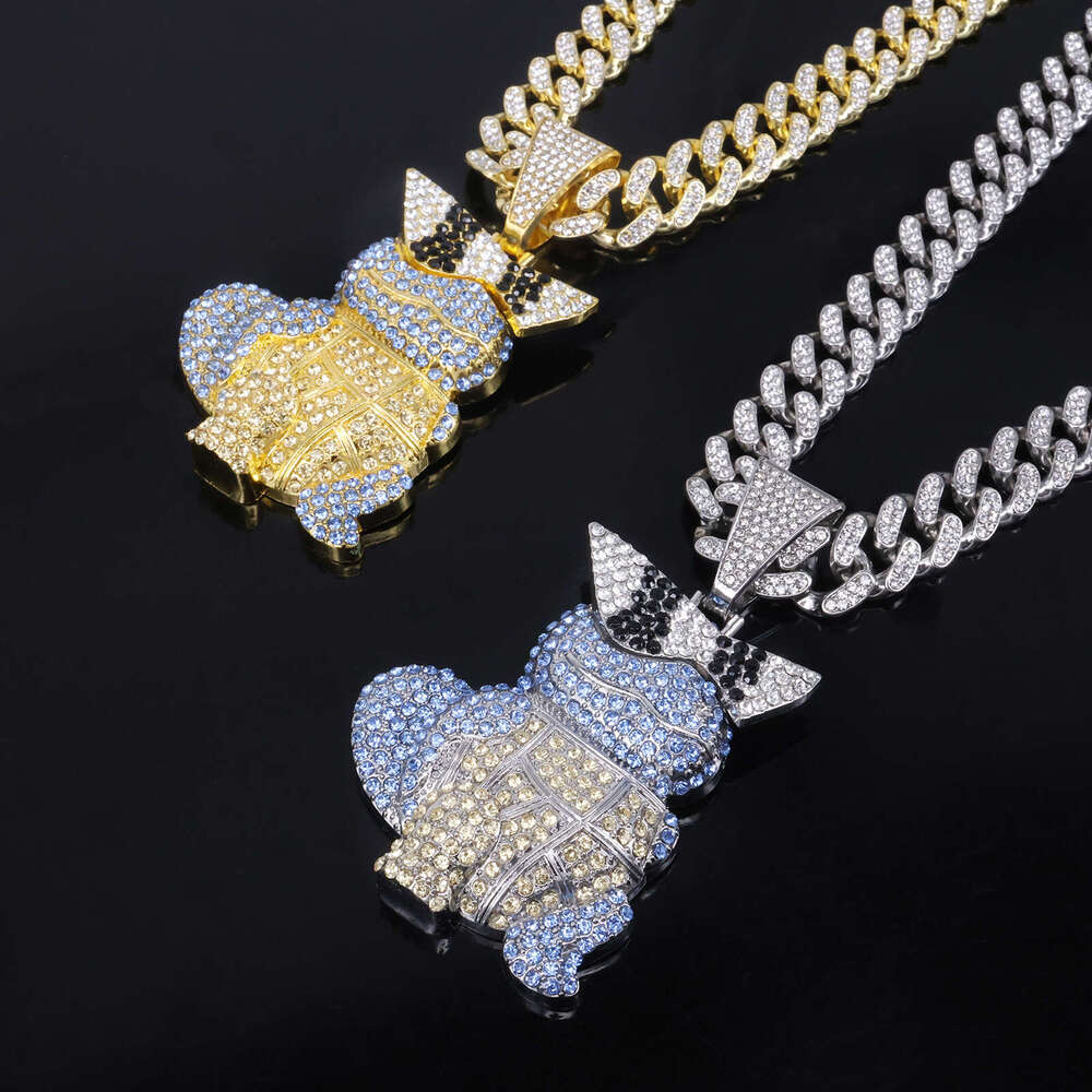 Trendy Rap Cartoon Turtle 3D Personality Squirtle Hip-Hop Style Inlaid Pendant b65