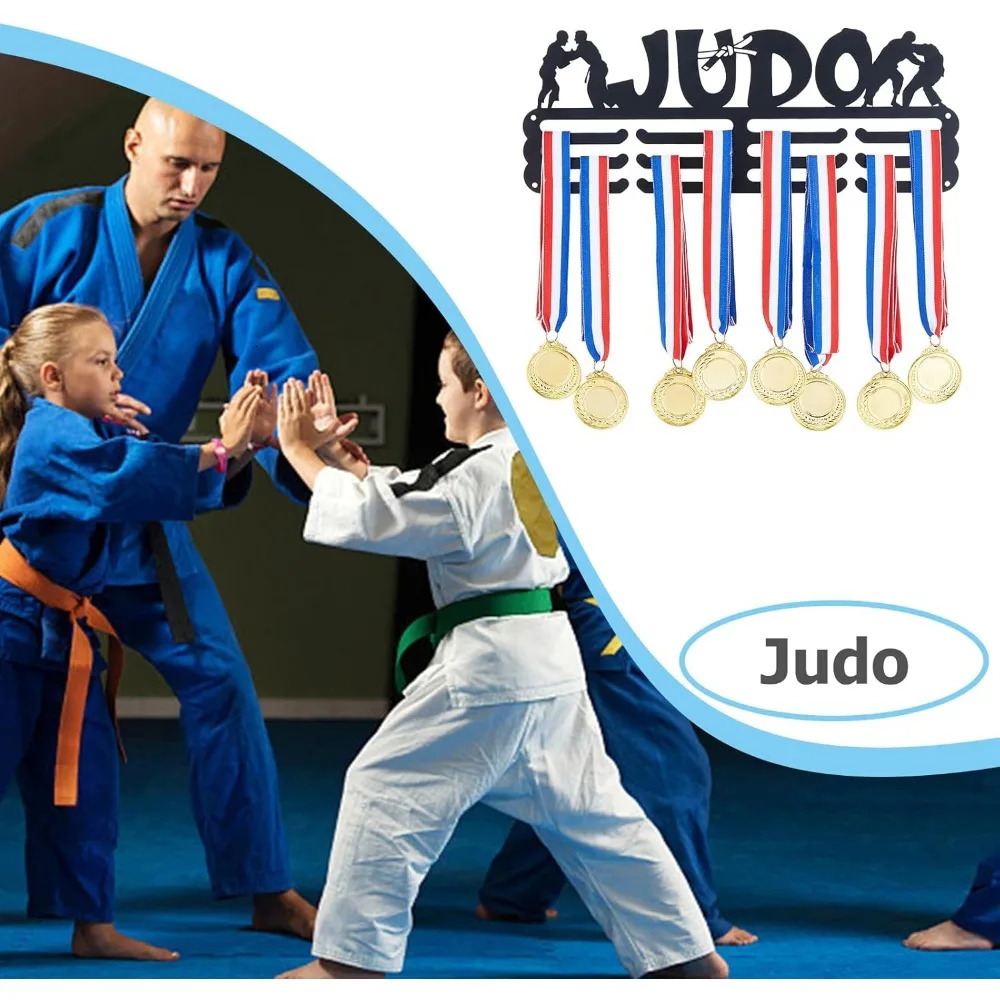 Judo Medal Hanger Display Sports Medal Holder Race Medal Hangers Metal Awards Rack Ribbon Display Organizer Wall Mount 250701