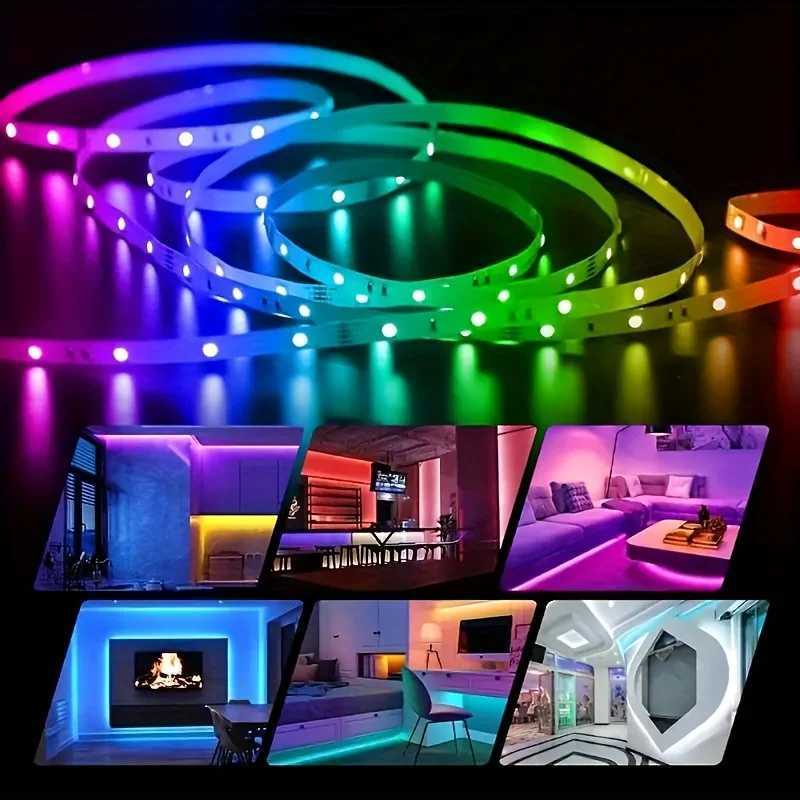 LED Strip Light APP Control IR Bluetooth Tape RGB Bedroom USB for Living Room TV Backlight Remote Lamp Lights Luz Neon Lighting W251112