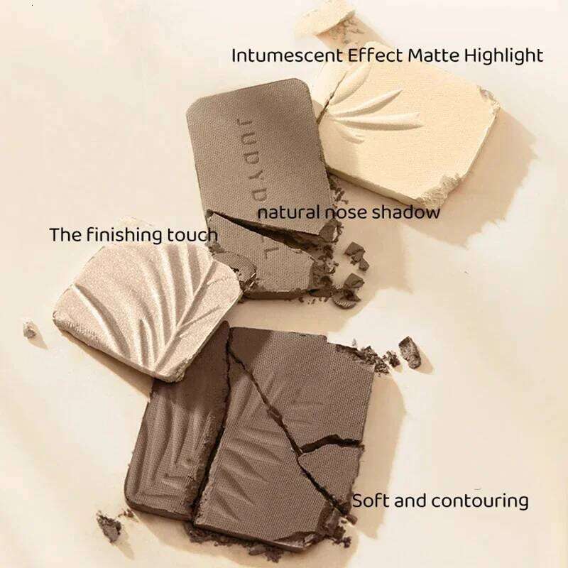 New Judydoll Facial Highlighter Makeup Palette Matte Shadow Shimmer Nose Natural Color Glow Powder Lasting 3d Contour Cosmetics X2507