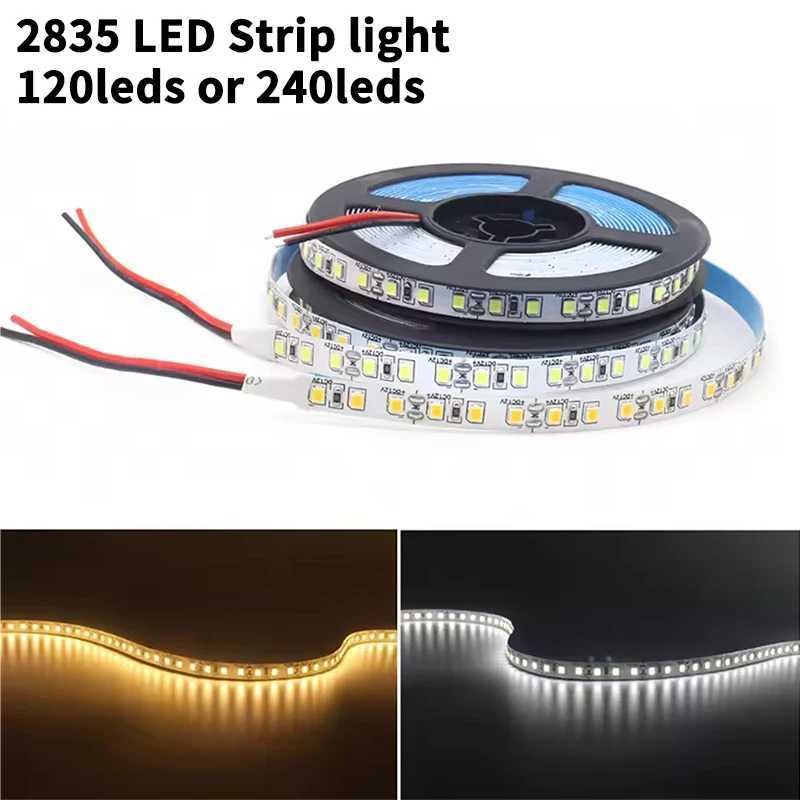 1-5m DC12V LED Strip light SMD 2835 120LED/m 240LED/m Self Adhesive Flexible Strip Ribbon Home Decor Light Kitchen Lighting W250701