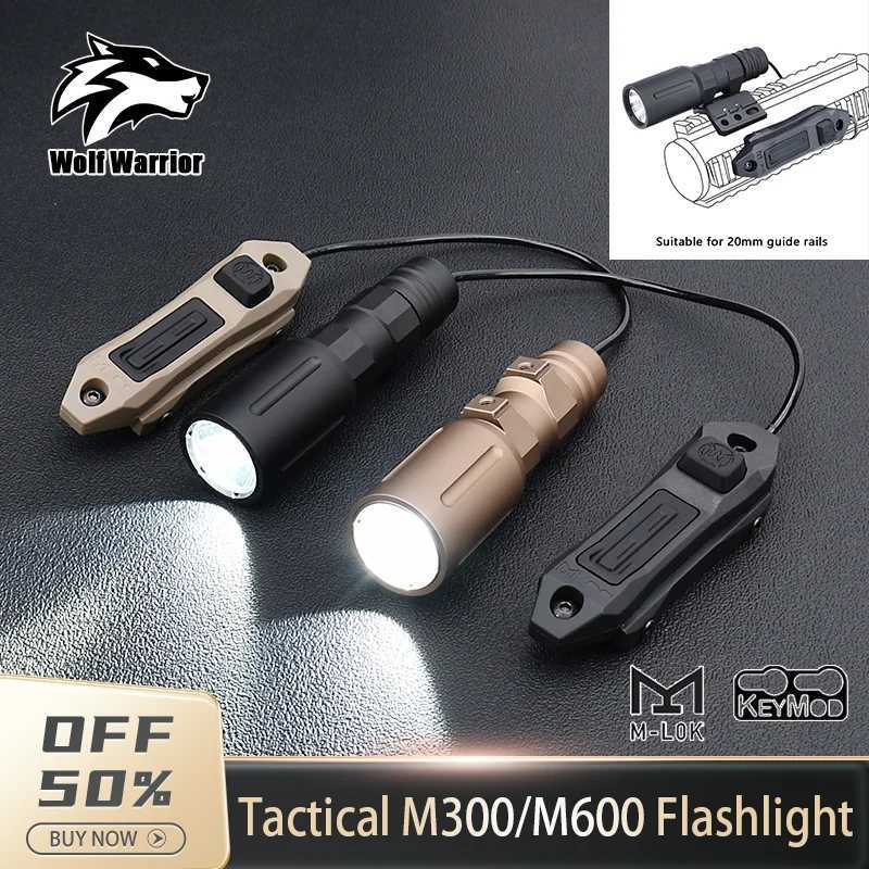 WADSN ModL Tactical LED Powerful Flashlight 1000 Lumens Scout Light Airsoft Weapon Light For Picatinny Rail AR15 Accessories XJ250701