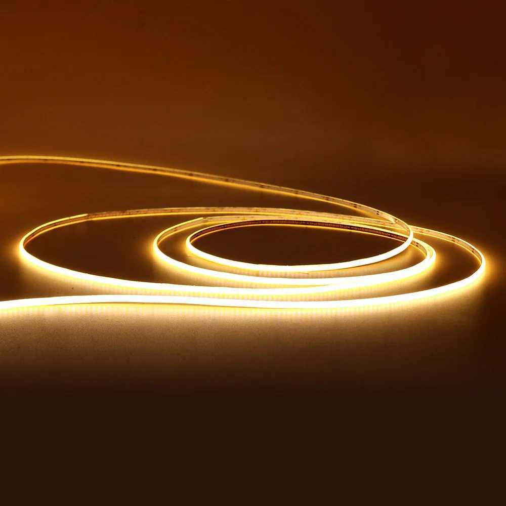 3V 5V 2.7mm Ultra Slim COB LED Strip Lights Battery Powered DIY mini Figure 480LED/m Flexible Tape Light Red Warm White Dimmable W250701