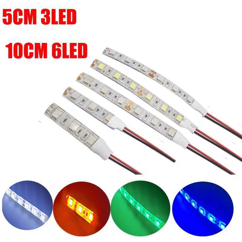 5pcs DC12V 5050 10cm 6leds 5cm 3led Strip Light Waterproof Led Tape flexible Strip Light Home Decor Lamp Car Lamp W250701
