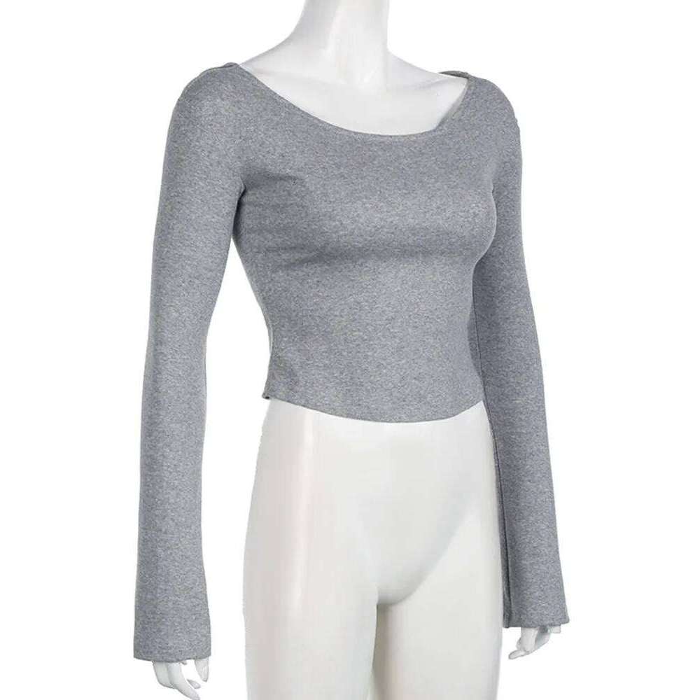 hoodie Wear Basic Hooded Waste Soil Style Cropped T-Shirt Y2k Aesthetic Slim Off Shoulder Long Sleeve Tees Casual Streetwear Tops jacket