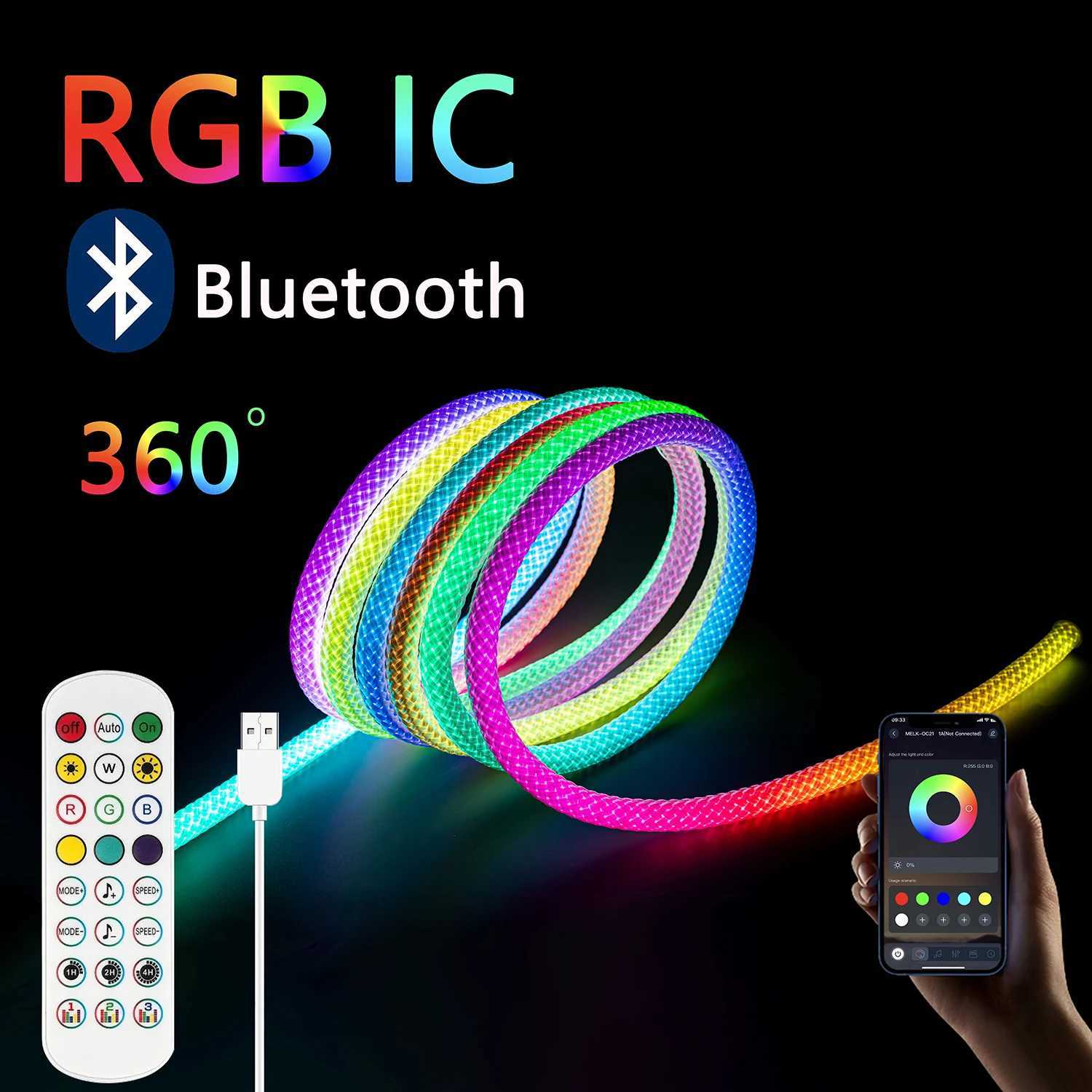 Outdoor Garden Courtyard Party Room Decoration With Backlit Colored Light Strings 360-Degree Emitting Led Strip Lights 1m3m5m W250701