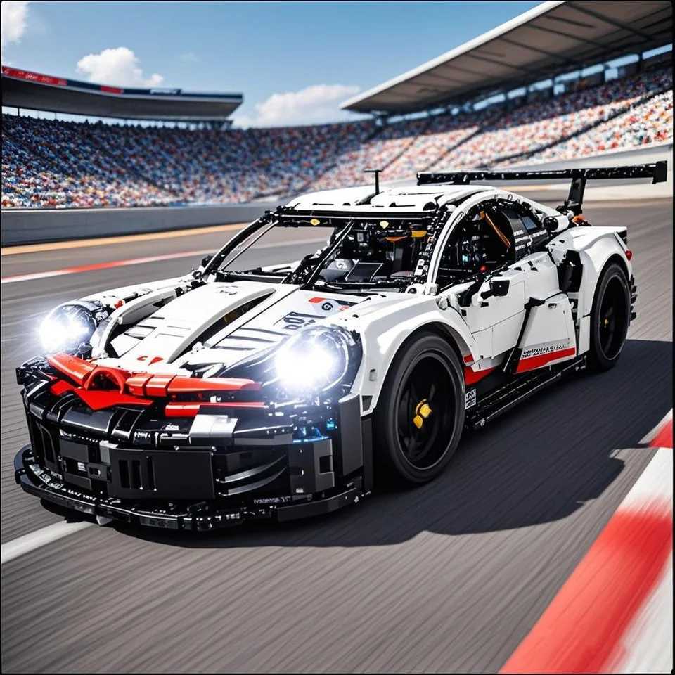 New 1580PCS Remote Control Car Building Set 1 10 Technical Sport Racing Car Building with Motor and LED Light Kit Toy Adult Gift Y250701