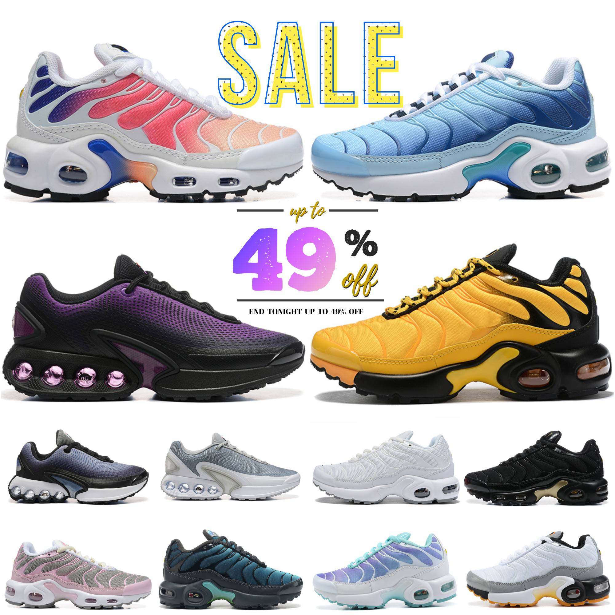 2025 Designer Tn Plus kids Shoes Runner Children Outdoor TN2 Sneaker Triple White Black Gold Red Laser Blue Toddler girls boys kid Athletic tns trainer Sports eur 28-35