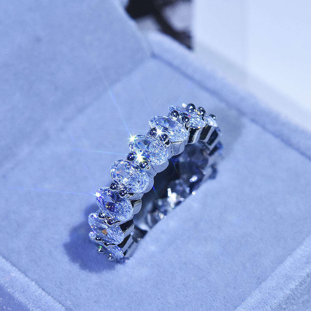 Emerald Cut Index Finger Row Diamond Ring for Women Moissanite Fashion Personality Ins Internet Celebrity