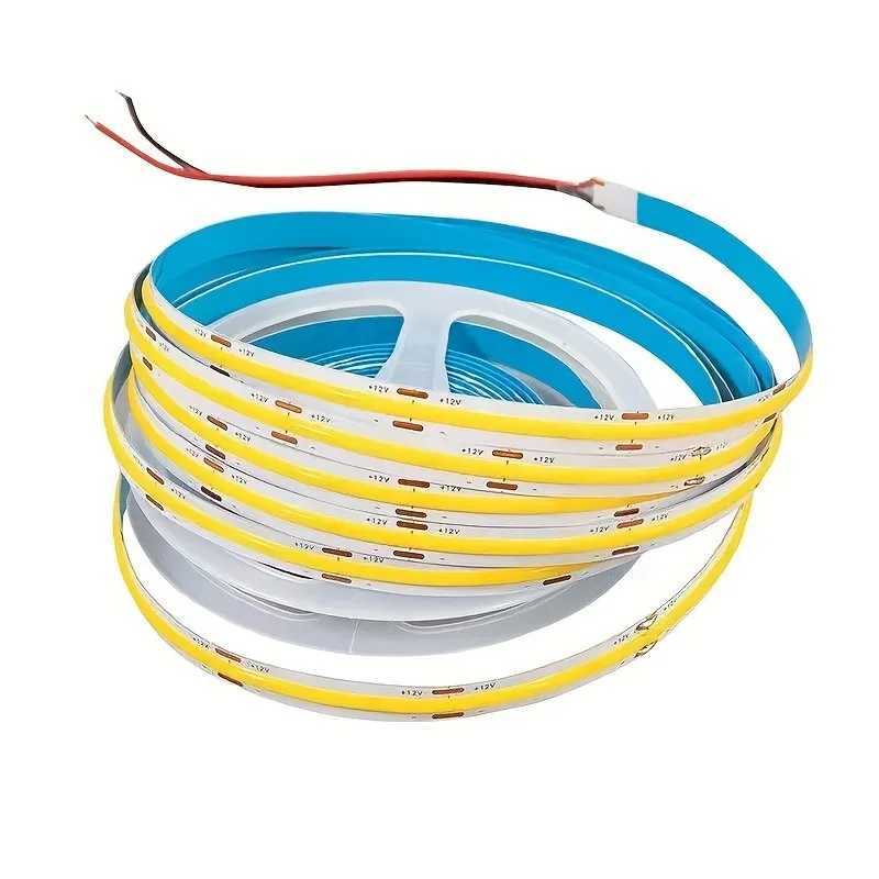 DC 12V 24V LED COB Strip Light 1-10M 320 Led s Flexible High Density Lights Linear COB Dimmable Tape Ribbon Indoor Decoration W250701