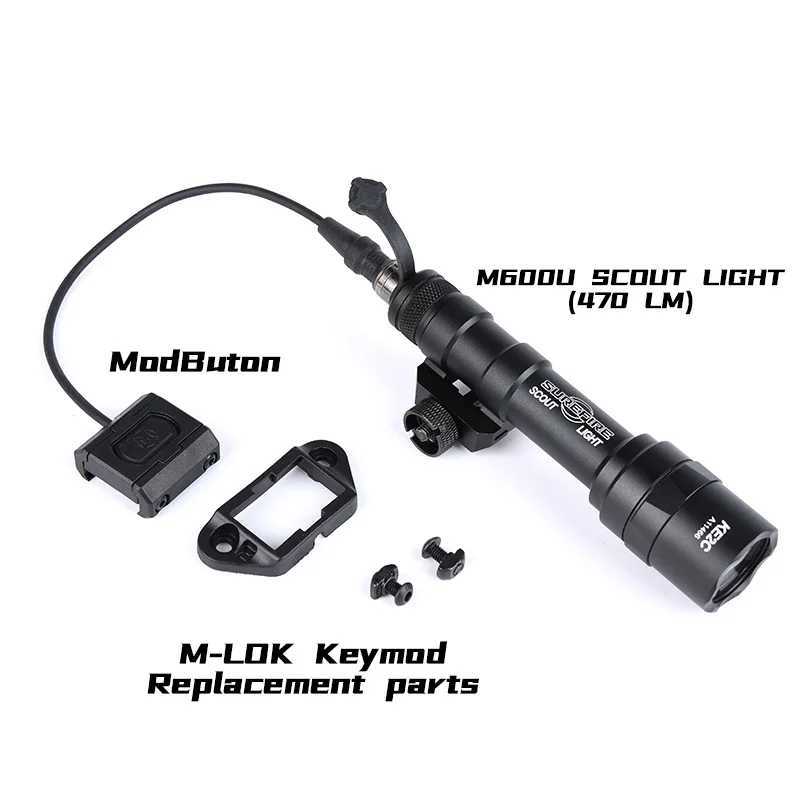 WADSN SF Surefire M600U Airsoft Flashlight Modbutton Set Tactical Lantern Torch AR15 Scout Rifle Gun Weapon LED Light For 20mm XJ250701