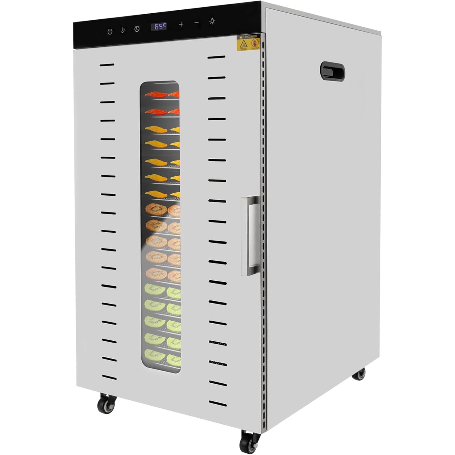 Electric Food Dehydrator 20 Stainless Steel Trays, 1700W Commercial Large Machine Capacity Food Dryer, 24H Timer, Adjustable for Fruit Yogurt Vegetables Beef