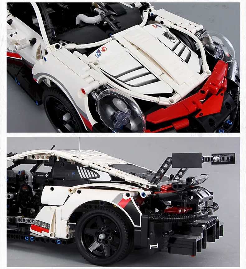 New 1580PCS Remote Control Car Building Set 1 10 Technical Sport Racing Car Building with Motor and LED Light Kit Toy Adult Gift Y250701