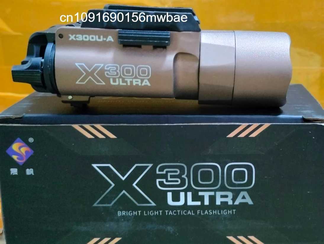 Tactical Airsoft Surefir X300U X300 Ultra 600lm LED Flashlight Rifle Weapon Pistol Scout Hunting Gun Outdoor Light Fit 20MM Rail XJ250701