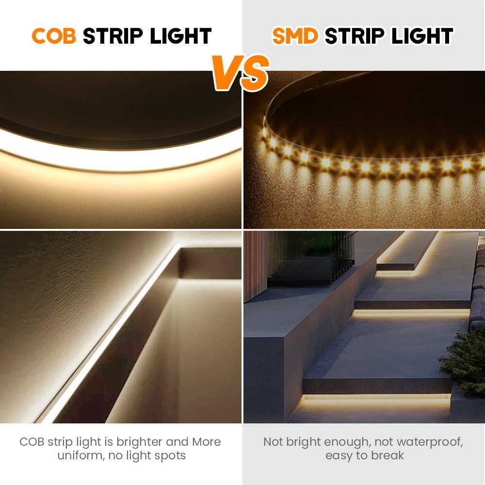5V USB COB LED Strip Neon Light High Brightness 320 LEDs/M IP67 Waterproof Flexible Ribbon Tape for Garden Bedroom TV BackLight W250701