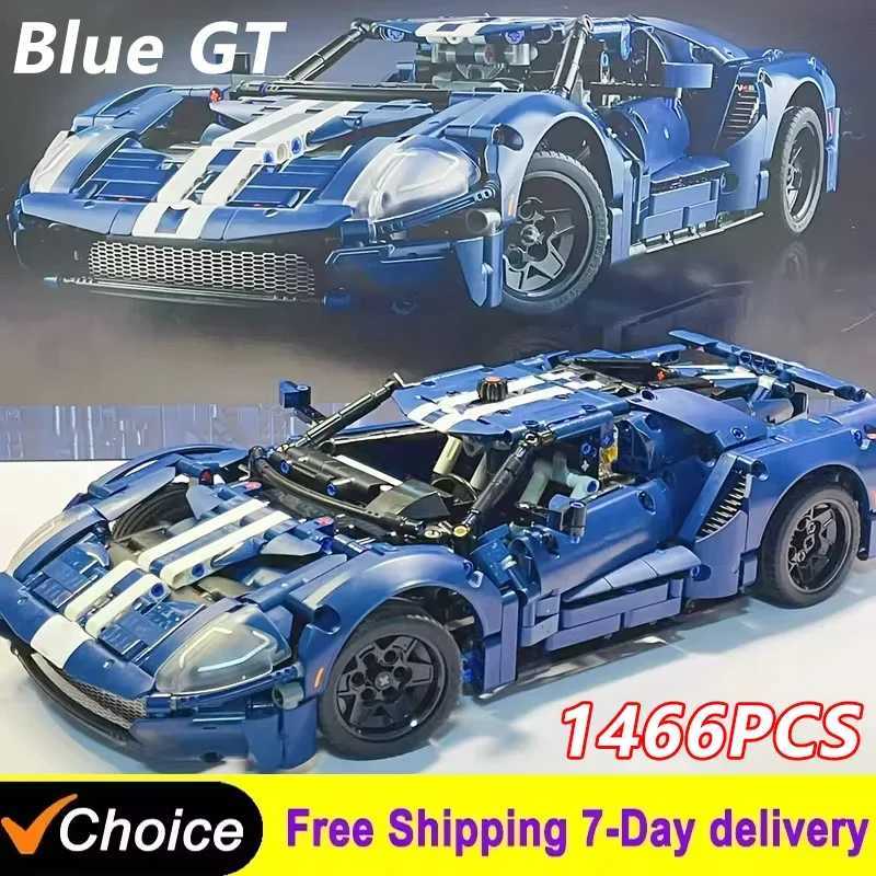 Technical 1466PCS MOC 2022 Blue GT 42154 1 12 Scale Racing Cars Model Kit for Adults to Build Collectible Set Supercar Bricks Toy Y250701