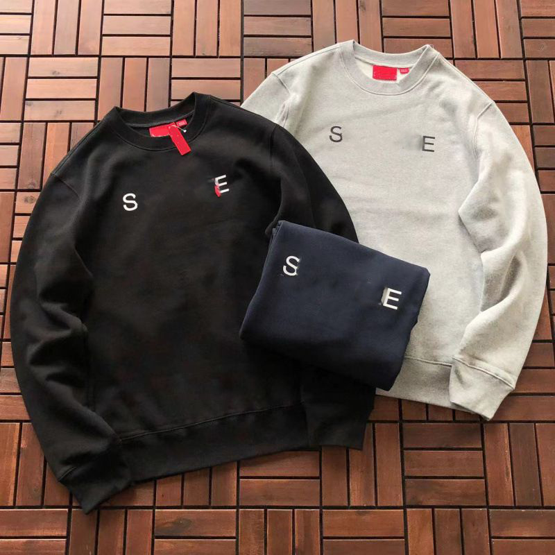 Men Designer Hoodies American Street Casual Crew Neck Pullover Tops Men Brand Letter Embroidery Pure Cotton Sweatshirt