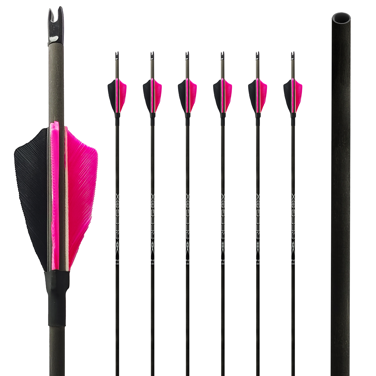 Turkey Feathers Archery Hunting Arrows 31inch 4.2mm Carbon Targeting Arrows for Recurve Bow & Compound Bow Spine 350-1500 Training Arrows (Without Arr