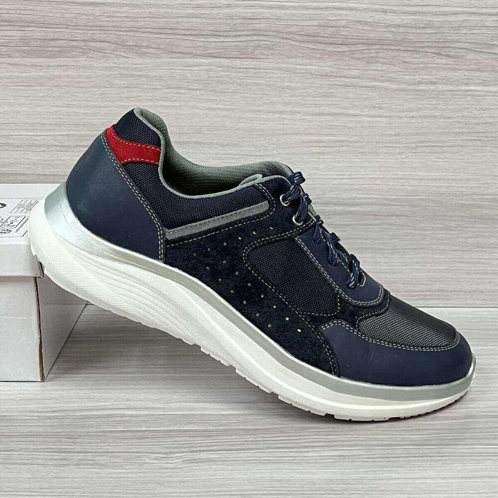 Men's Stylish Sapphire Blue and Red Casual Sports Shoes with Functional Insoles - Comfortable Breathable Running Sneakers by Okimoz