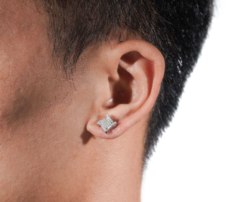 Earring Hip Hop Jewelry Iced Out VVS Diamond Moissanite Gold Plated 925 Sterling Silver Screw Stud Earrings