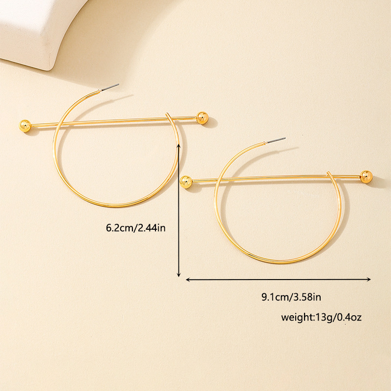 Fashion Personality Ladies' Jewelry Earrings Creative Trendy Exaggerated Metal Hoop Circle Designer Earrings Needle Piercing Women's Earring