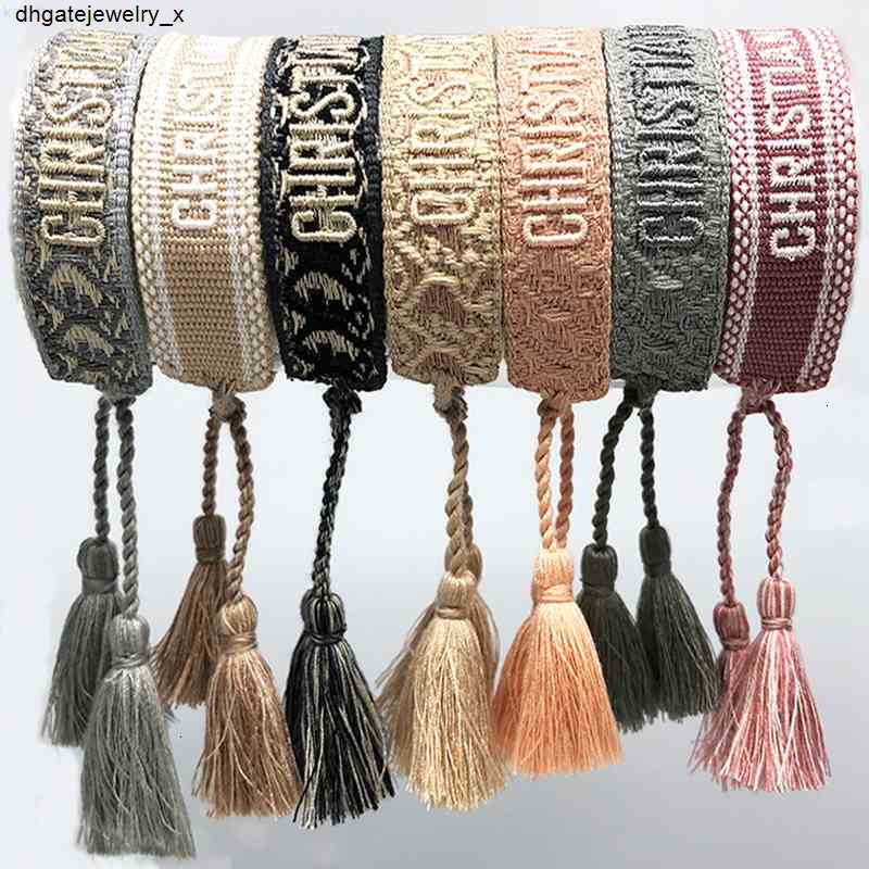 Jewelry Handmade Signature Embroidered Color Cotton Bracelet Women Men Woven Tassel Adjustable Lover Gift 0s 7s 8s