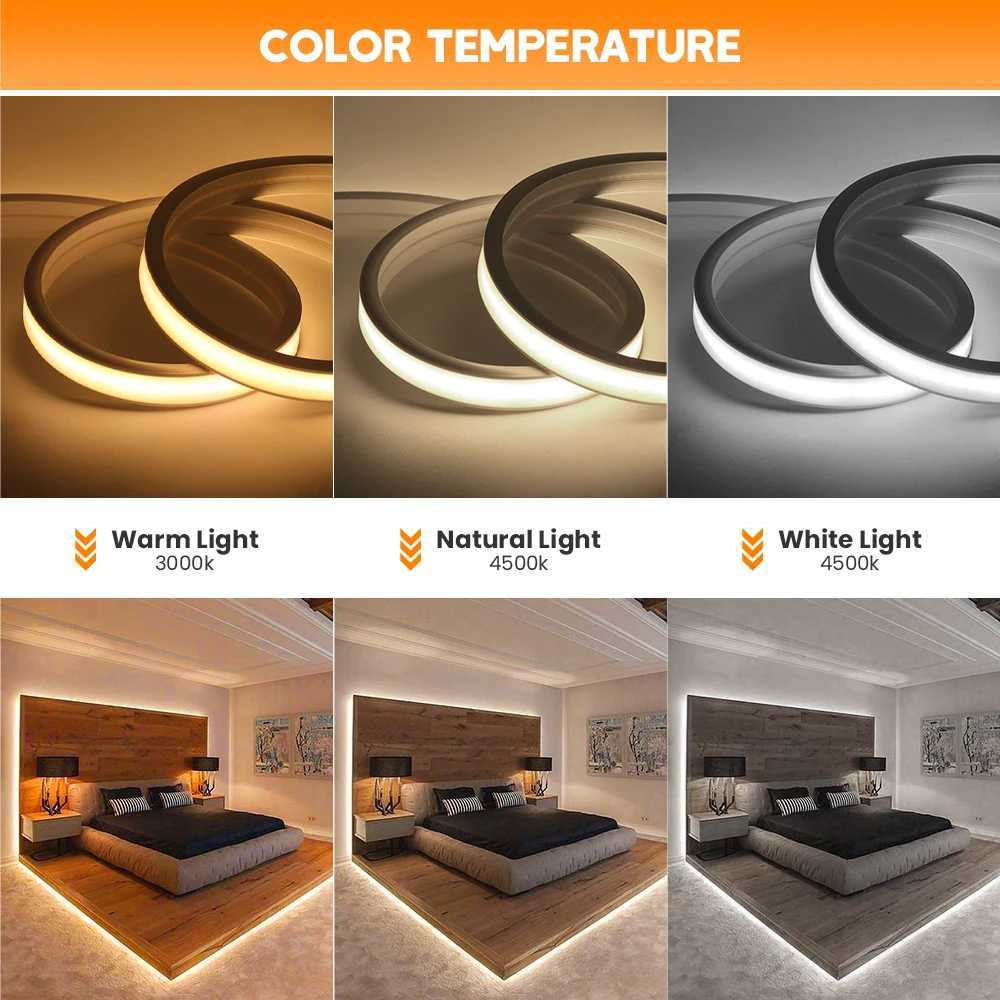 5V USB COB LED Strip Neon Light High Brightness 320 LEDs/M IP67 Waterproof Flexible Ribbon Tape for Garden Bedroom TV BackLight W250701