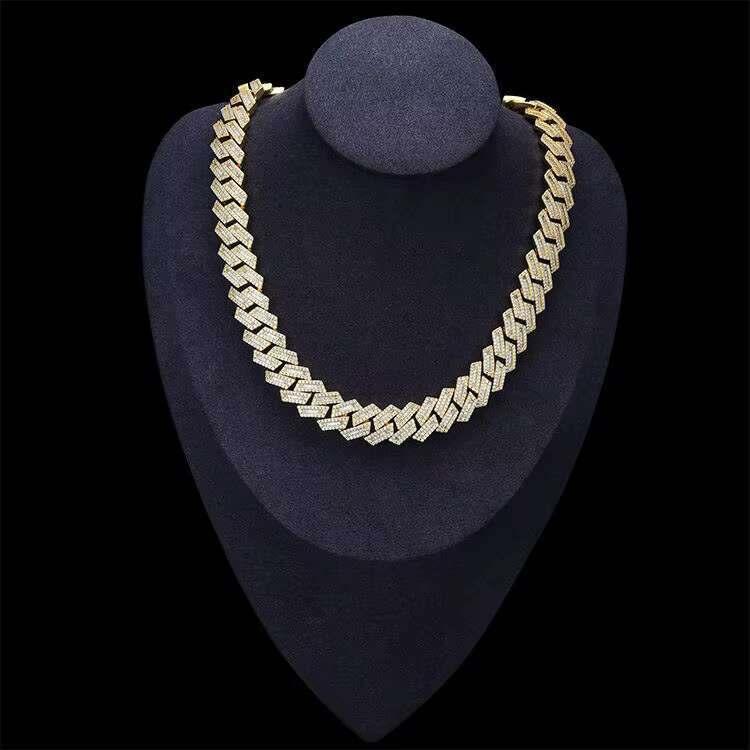 12mm Baguette Chain Cuban Moissanite 925 Silver Hip Hop Vvs Diamond Moissanite Baguette Cuban Link Chain