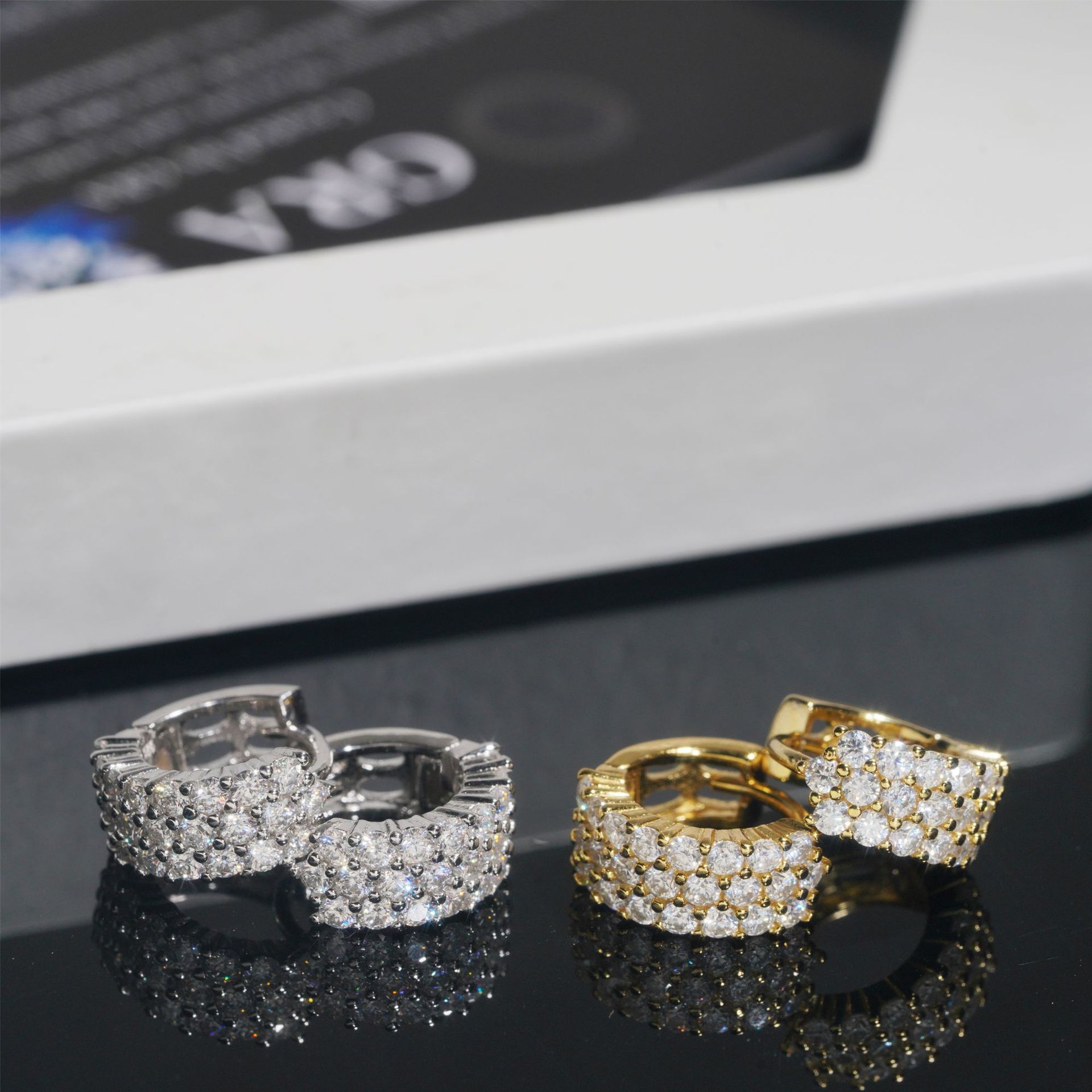 Iced Out Hoop Pass Diamond Tester Jewelry Ear Stud Moissanite Diamond Silver 925 VVS Moissanite Iced Out Stud Earring for Women