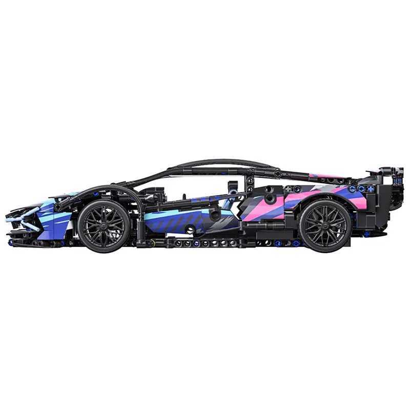 1314pcs black purple Lamborghini Sian sports car building blocks assembly remote control racing brick toy birthday gift 2025XJ250702