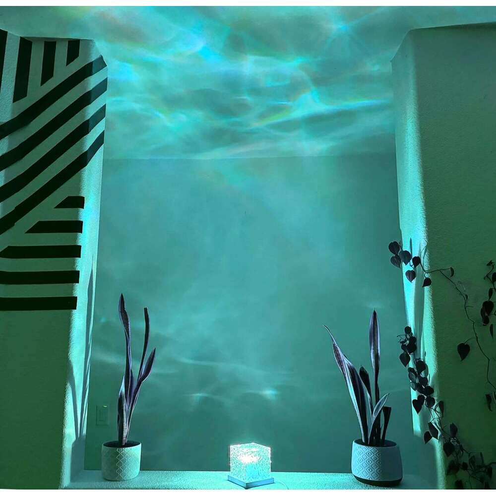 Projector Northern Lights Dimmable Ocean Wave Night Light with Remote Multi Mode Slow Moving Ripple Effect Underwater Aurora Halosphere Lamp for Bedro